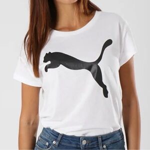 Puma Black Cat Graphic White Tee
